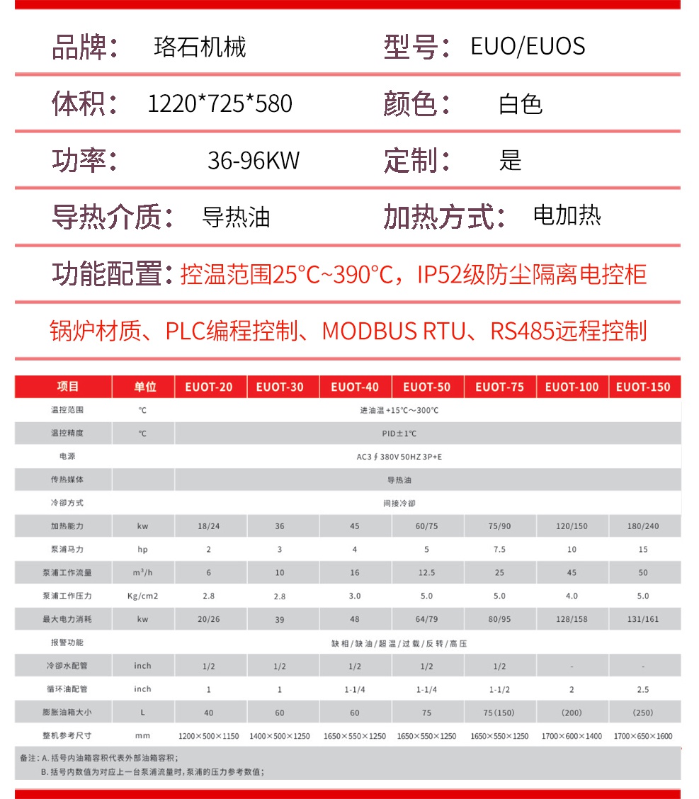 300度高溫油溫機(jī)參數(shù)